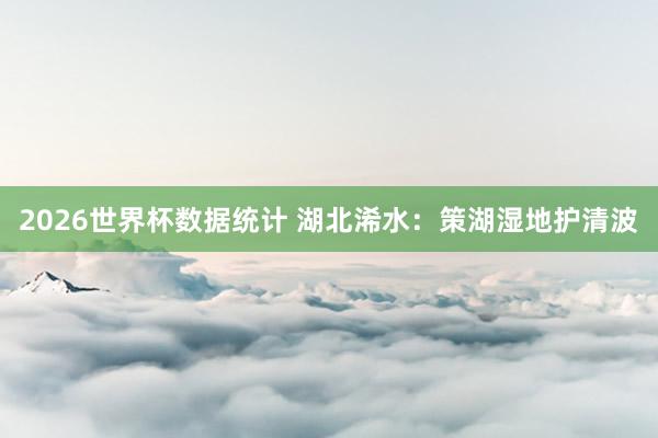 2026世界杯数据统计 湖北浠水：策湖湿地护清波