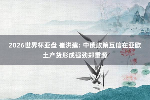 2026世界杯亚盘 崔洪建: 中俄政策互信在亚欧土产货形成强劲郑重源