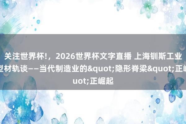 关注世界杯!，2026世界杯文字直播 上海钏斯工业铝型材轨谈——当代制造业的"隐形脊梁"正崛起