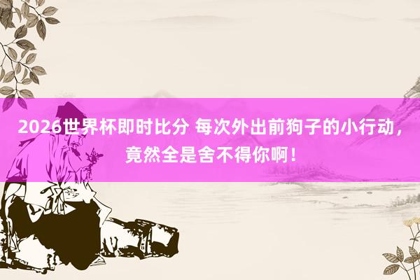 2026世界杯即时比分 每次外出前狗子的小行动，竟然全是舍不得你啊！