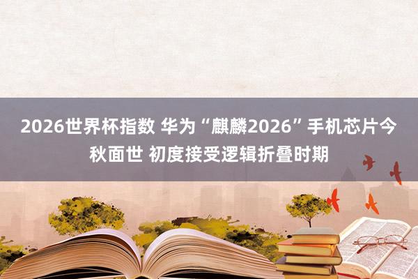 2026世界杯指数 华为“麒麟2026”手机芯片今秋面世 初度接受逻辑折叠时期