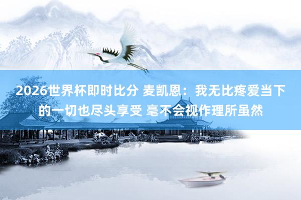 2026世界杯即时比分 麦凯恩：我无比疼爱当下的一切也尽头享受 毫不会视作理所虽然