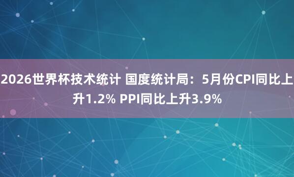 2026世界杯技术统计 国度统计局:5月份CPI同比上升1.2% PPI同比上升3.9%