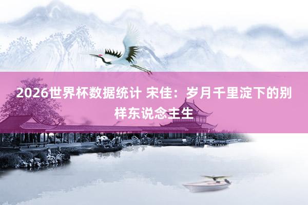 2026世界杯数据统计 宋佳：岁月千里淀下的别样东说念主生