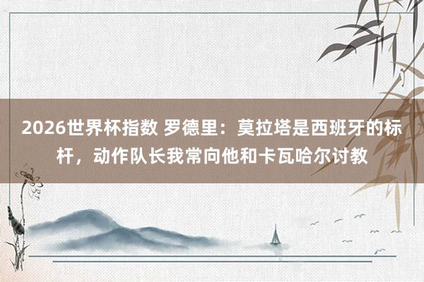 2026世界杯指数 罗德里：莫拉塔是西班牙的标杆，动作队长我常向他和卡瓦哈尔讨教